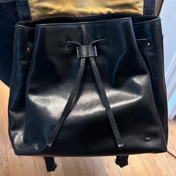 Halston Heritage | Bags | Halston Heritage Black Leather Bag Backpack ...